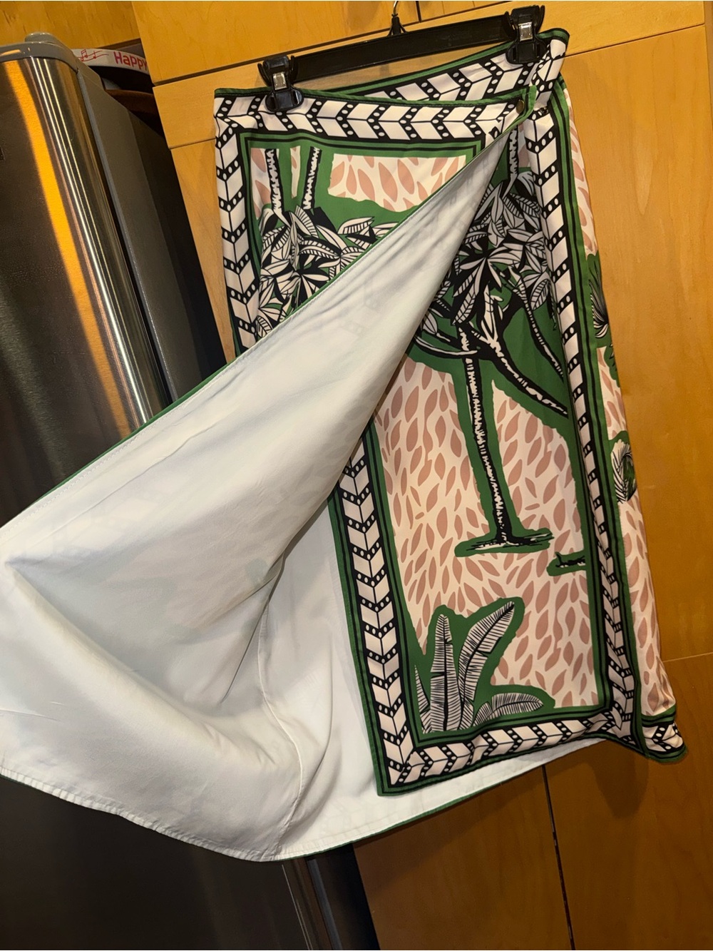 Palm Print Wrap Skirt